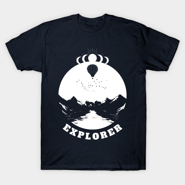 Explorer Design (white print) T-Shirt by CreatorJ